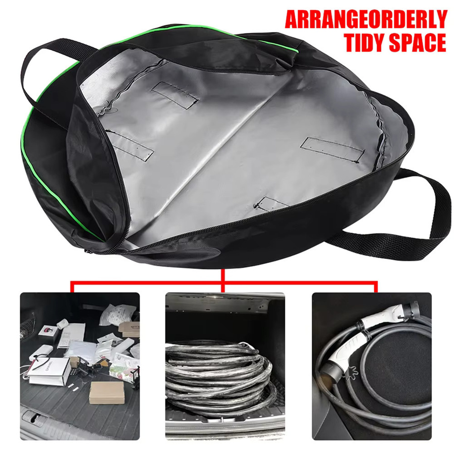 Tesla Auto-Ladekabel-Aufbewahrungsbox und Organizer-Tasche für Model 3, Model S, Model X, Model Y und Roadster in Schwarz oder Orange - Bild 6