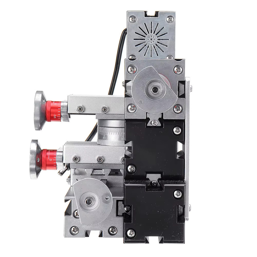 Mini-Metalldrehmaschine mit 60W und 12000RPM inklusive 180-Grad-Z-Achsen-Schieber und Schleifmaschine in Schwarz - Bild 3