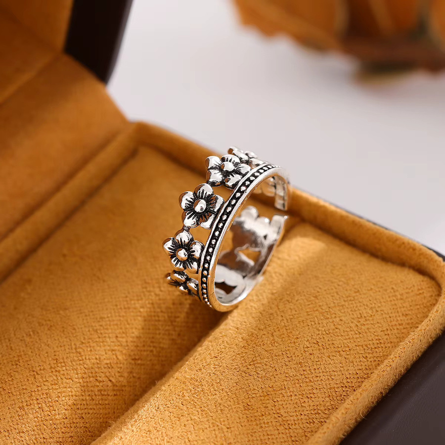 GaGa-Duck Ring 925 Silber, Krone Blume, Damen - Bild 3