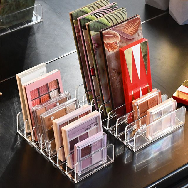 Modularer Kosmetikpaletten-Organizer aus transparentem Kunststoff, stapelbare Schreibtischaufbewahrung für Make-up, Rouge und Puder - Bild 1