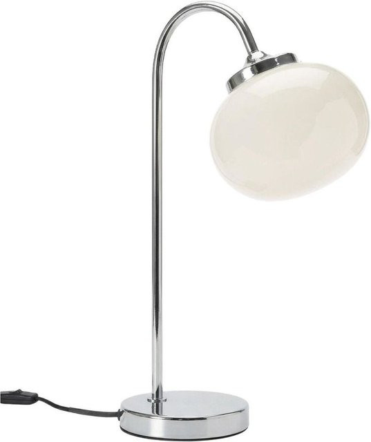 PR Home Elsy Tischleuchte in Weiß und Chrom mit Glas, B/T/H: 32 x 51 x 51 cm - Bild 1