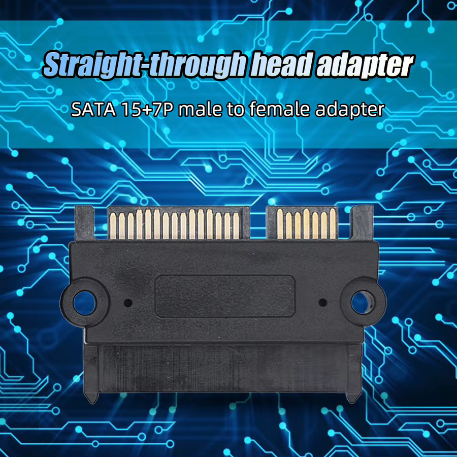 APWIKOGER SATA 22 Pin 7 + 15 Pin Stecker auf SATA 22 Pin 7 + 15 Pin Buchse Adapter in Schwarz - Bild 4