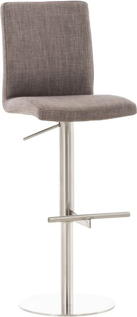 TPFLiving Barhocker Cathy in Grau mit Edelstahlgestell und Stoffbezug, B/T/H: 49 x 49 x 120 cm - Bild 1
