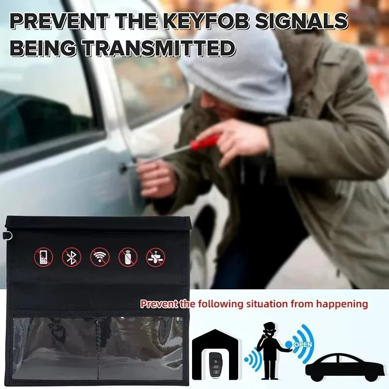 Faraday Käfig Signal Blocking Bag zum Schutz vor Strahlung für Handy und Autoschlüssel in Schwarz - Bild 3