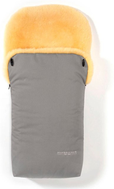 Hofbrucker Kinderwagen Lammfell-Fußsack Putzi in Silber und Grau aus Wolle - Bild 1