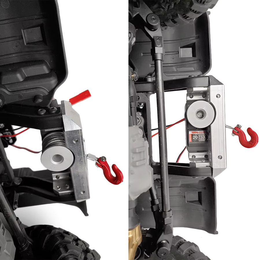 AXSPEED Lenkgetriebe Servo Winde Rad Trommel Drähte Anhänger Haken, Metall - Bild 2
