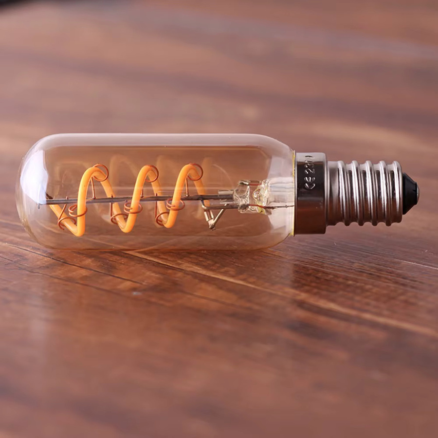 Dimmbare Retro LED Filament Glühbirne in Röhrenform, E14, 3 W, 2200 K Warmweiß, Transparentes Glas - Bild 2
