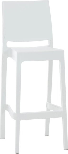 DELUKE Barhocker MIAMI Barstuhl aus Kunststoff in Weiß mit Lehne - Bild 1