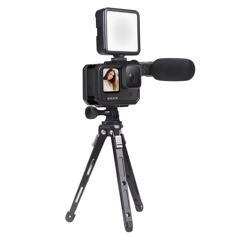 Schutzgehäuse aus Aluminiumlegierung für GoPro Hero 13 12 11 10 9 in Schwarz mit Doppel-Claw-Halterung - Bild 3