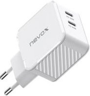 Nevox 65W GaN Ladegerät mit Dual USB-C PD und QC3.0 in Weiß - Bild 1