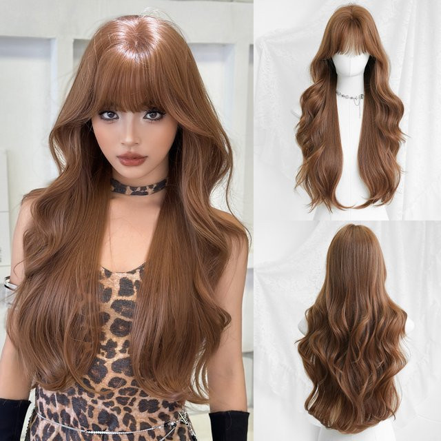 7JHH WIGS Perücke, lange gewellte Kupferperücke, Damen - Bild 1