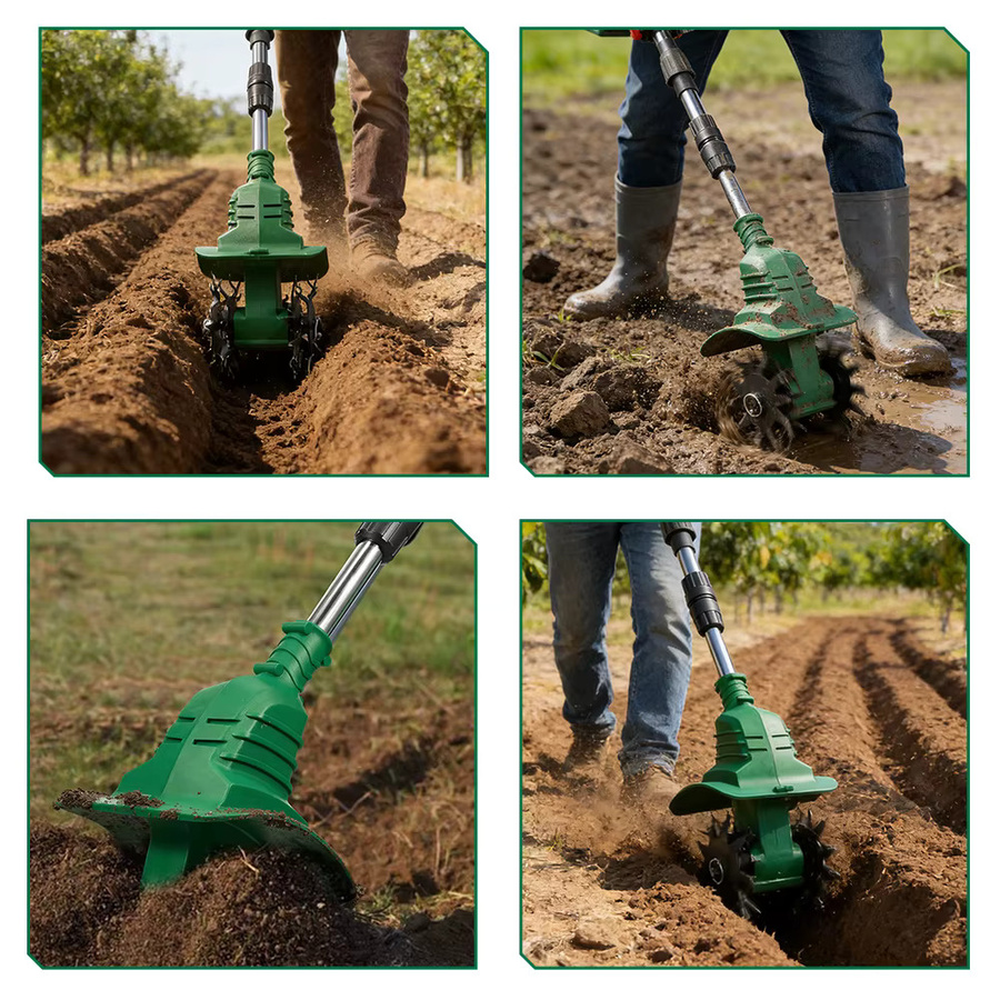 NewBeny Elektrischer Gartenfräser Kabelloser Handkultivator Bodenlockerer in Grün für Makita LXT Akku - Bild 5
