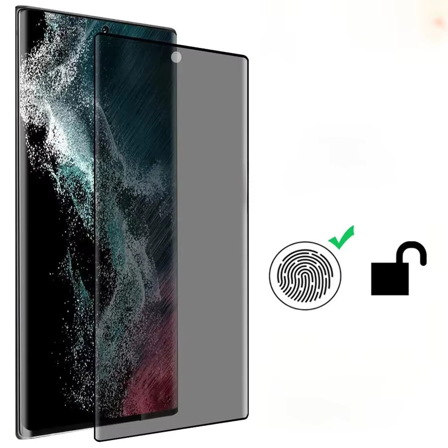 Samsung Anti-Spy Privatsphäre-Schutzglas Displayschutzfolie für Galaxy S24 S23 S22 S25 S26 Ultra 5G mit Fingerabdruck-Entsperrung in Transparent - Bild 6