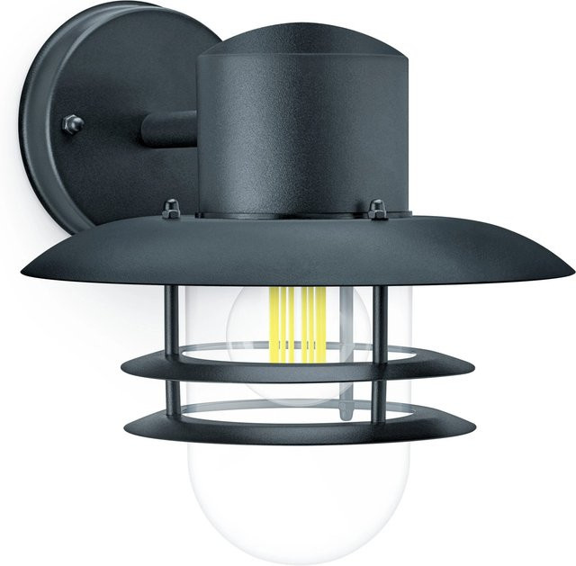 Philips Inyma Outdoor-Wandleuchte rund in Schwarz aus Aluminium und Glas mit E27 Fassung und IP44 Schutzart - Bild 1
