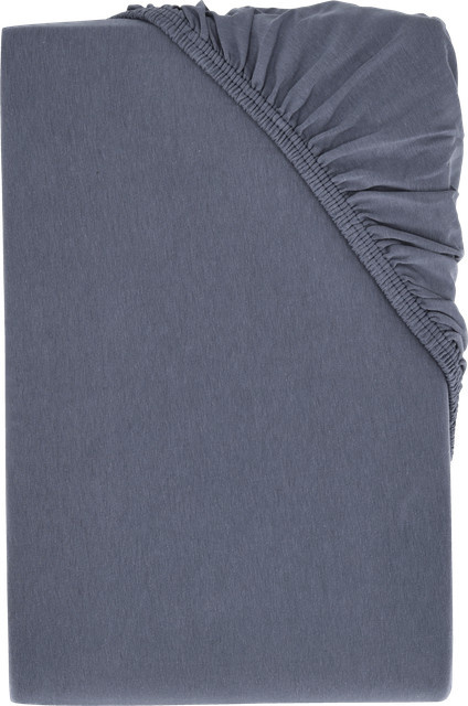 LIVARNO HOME Spannbettlaken Bi-Elastic aus Baumwolle und Elasthan, Blau, B/T: 140 x 200 cm bis 160 x 200 cm - Bild 1