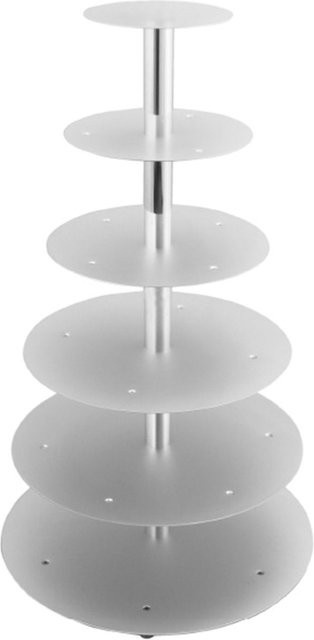 Schneider Etagen-Tortenständer rund in Silber aus Aluminium und Acryl, Höhe: 87,8 cm - Bild 1