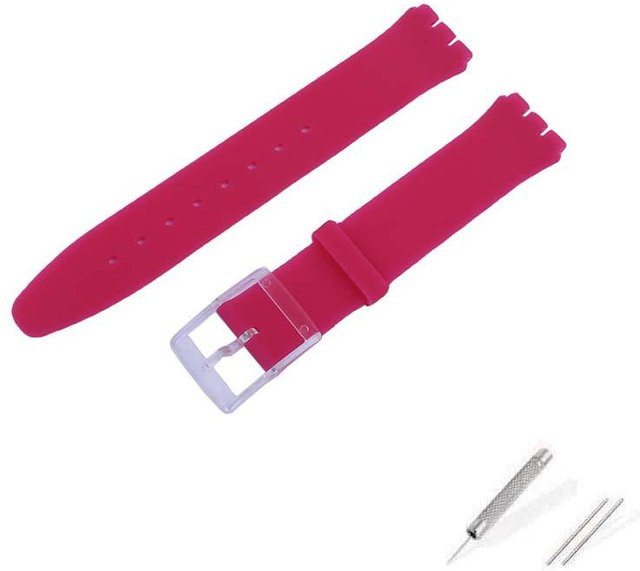 Swatch Uhrenarmband Silikon, 16 mm, Roségold, Unisex - Bild 1