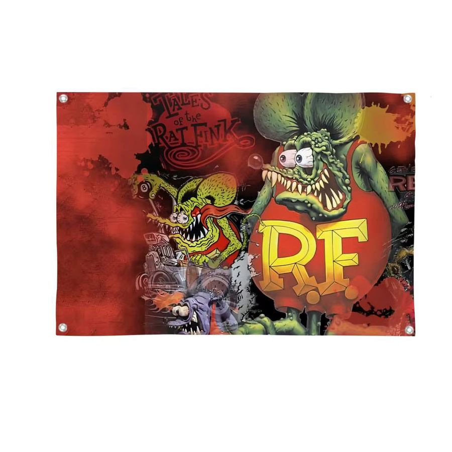 Rat F-Fink Choppers Wandbehang Kunstbanner Multicolour B: 70 cm, H: 50 cm - Bild 5