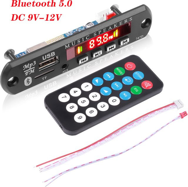 Kebidu Bluetooth 3.0 MP3 Decoder Modul mit FM Radio, USB, AUX und TF Karte, Schwarz - Bild 1