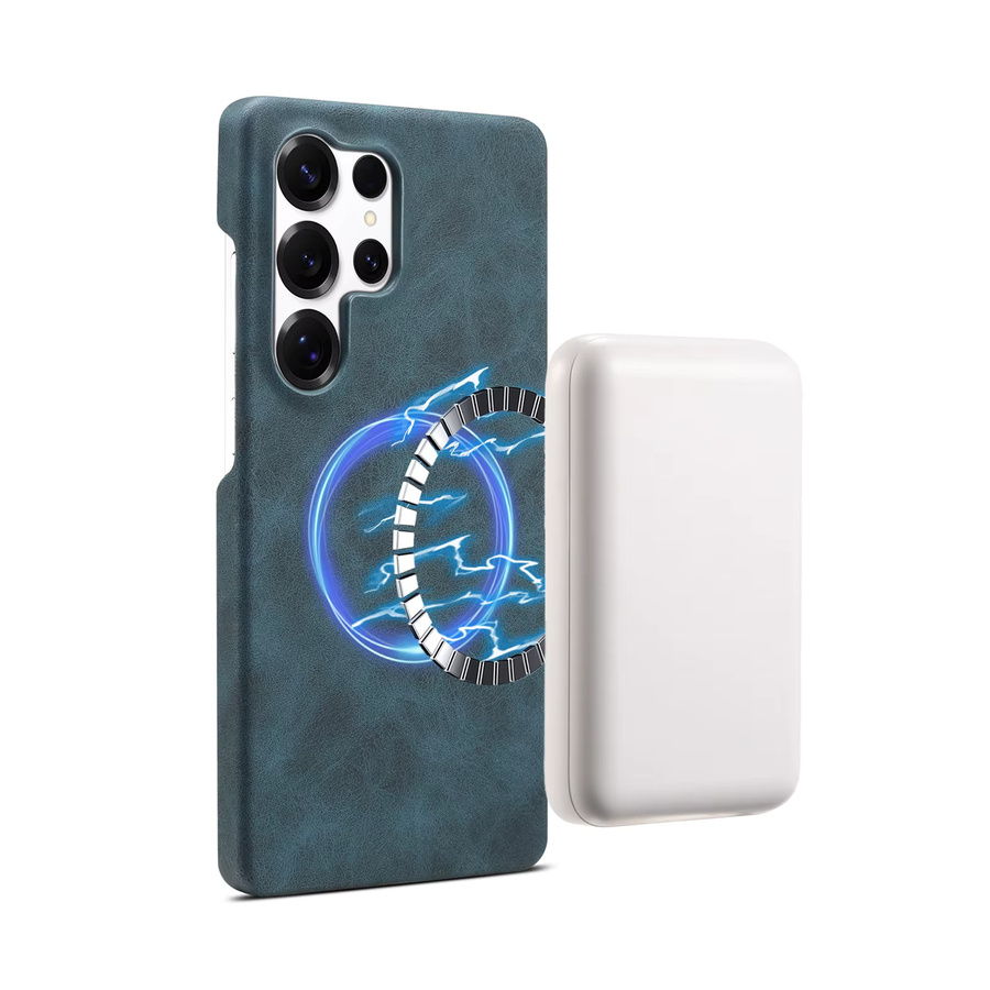 Denior Magnetische Kunstleder Handyhülle für Samsung Galaxy S25, S25 Plus und S25 Ultra mit kabellosem Laden in Blau - Bild 2