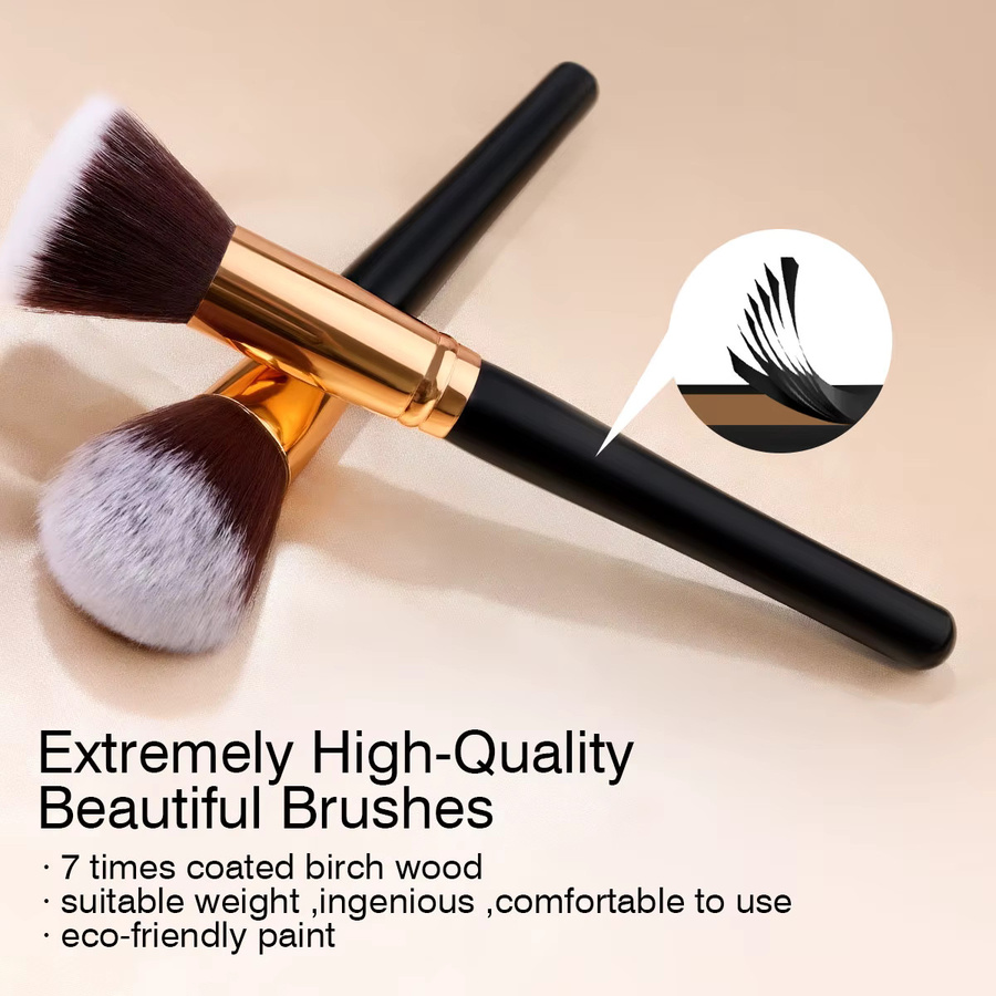 RUNTOIN Make-up Pinsel Set, 16 Stück, Schwarz, Unisex - Bild 3