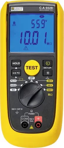 Chauvin Arnoux Isolationsmessgerät C.A 6528 in Gelb mit 250 V, 500 V, 1000 V und 11 GΩ - Bild 1