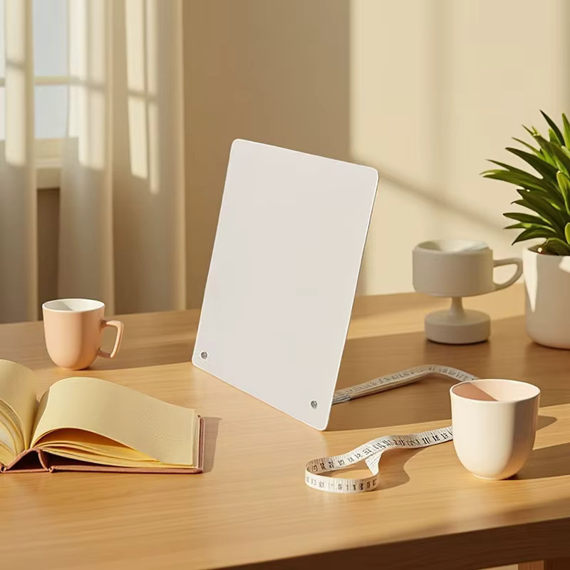 CHENJ Magnettafel für die Tischplatte mit magnetischer Klemme und Ständer, Whiteboard aus Metall in Weiß - Bild 1