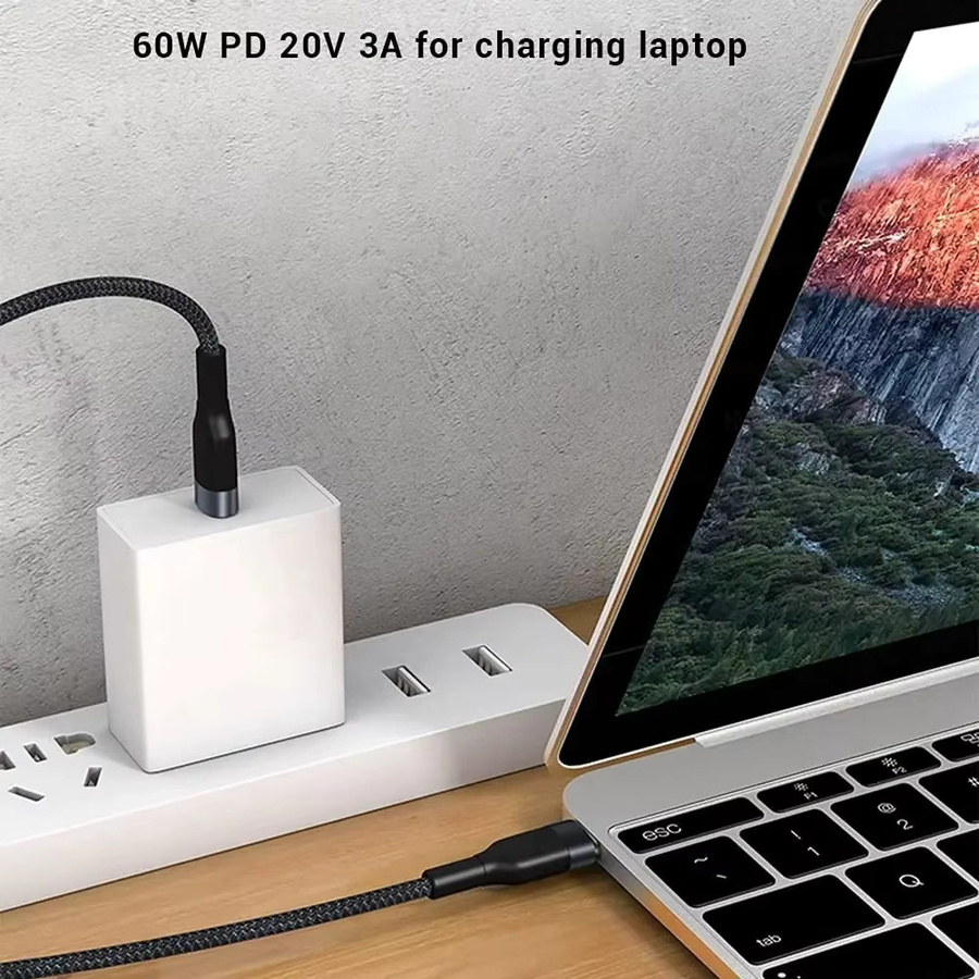 USB-C auf USB-C Schnellladekabel 60W für iPhone 15/16 und Powerbank, Länge: 0,25 m - Bild 2