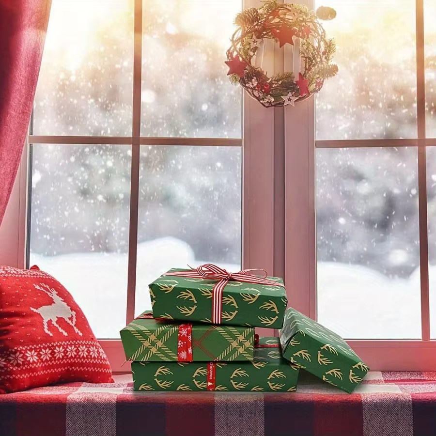 Extra breites Weihnachtsgeschenkpapier in Grün für deine Weihnachtsdekoration und festliche Geschenke - Bild 4