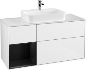 V&B Finion Waschtischunterschrank mit LED-Beleuchtung in Weiß, Wandmontage, Breite: 120 cm - Bild 1