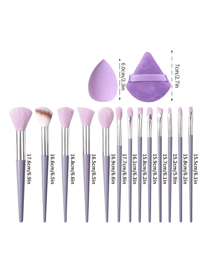 KOSSHOW Make-up-Pinsel-Set, 17-teilig, lila, für Gesicht - Bild 2