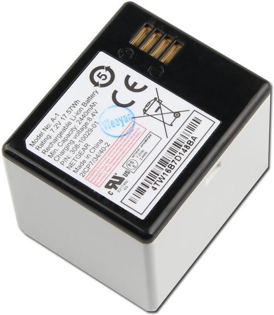 Netgear Wiederaufladbare Lithiumbatterie für Arlo Pro und Pro 2 Sicherheitskameras VMA4400 VMS4230P, 2440mAh, Weiß - Bild 1