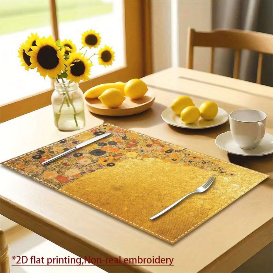 VIKAMA 4-teiliges Tischset Gustav Klimt Multicolor für Küche und Esstisch - Bild 4