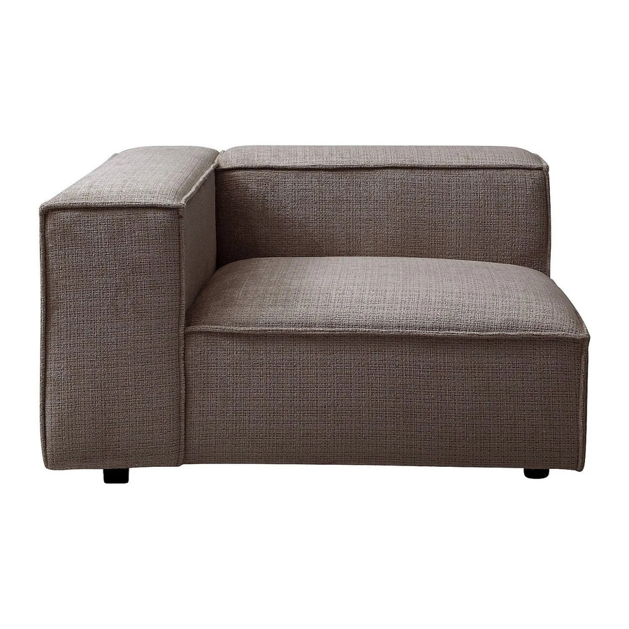 Vente-unique Sessel Ruzolo mit gerader Rückenlehne in Taupe und Beige aus Chenille-Stoff, Breite: 121 cm - Bild 2