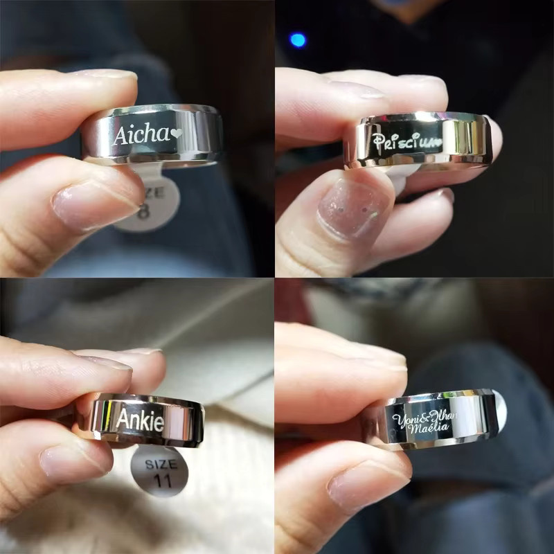 NUOBING Ring, Edelstahl, Unisex, Personalisierte Gravur - Bild 2