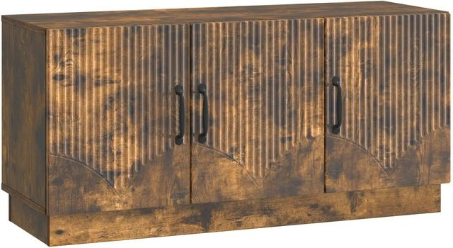 vidaXL TV-Schrank aus Holzwerkstoff in Geräucherte Eiche, Modernes Design, B/T/H: 99 x 34,5 x 47 cm - Bild 1
