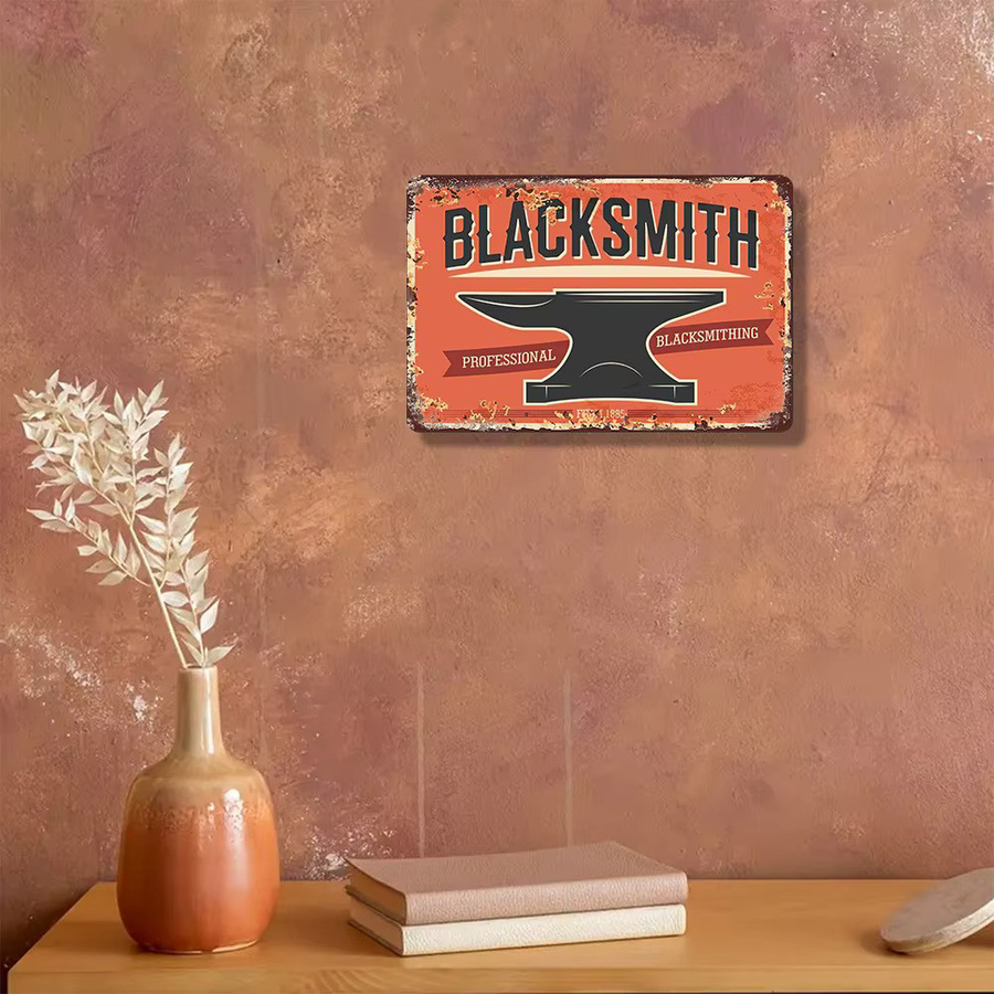 SmithyDecorCo Vintage Blechschild aus Metall als rustikale Wandkunst für Werkstatt, Bar oder Café, B/H: 30,5 x 20,3 cm - Bild 3