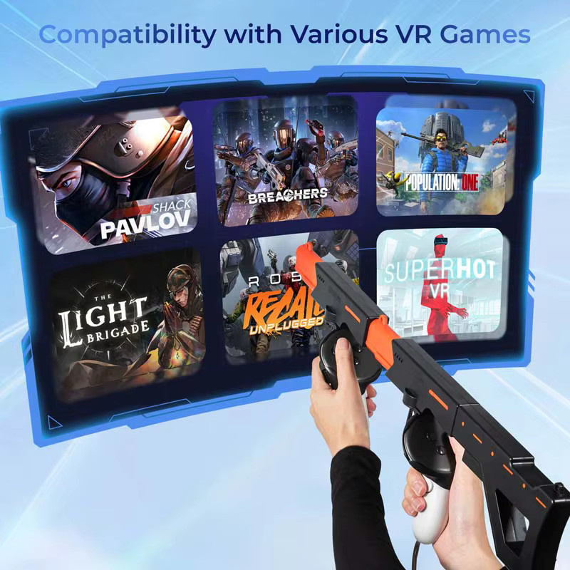 DEVASO VR Games Gunstock für Meta Quest 3 und Quest 3S, Magnetischer FPS Shooter Controller-Griff in Schwarz - Bild 3