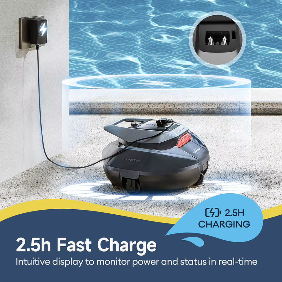 Ultenic Pooleco 10 Roboter-Poolreiniger in Grau für Einbau- und Aufstellpools bis 79 m² mit 2 Motoren und 90 Minuten Laufzeit - Bild 4