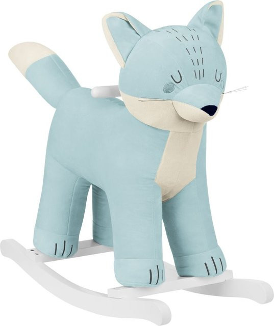 Kikkaboo Schaukeltier Fuchs Plüsch Holzspielzeug türkis - Bild 1