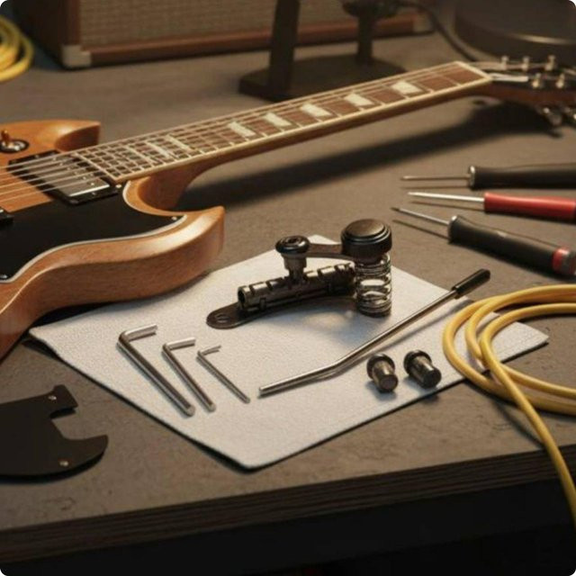 Binchi Outdoor Product Tremolo-Brücke für Gitarren in Schwarz, korrosionsbeständiges Tremolo-System Kit - Bild 1