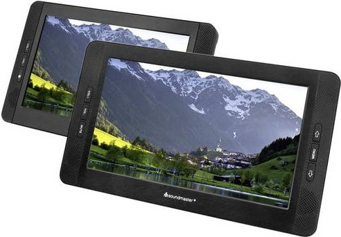 Soundmaster PDB1850SW Tragbarer DVD-Player Schwarz mit 10,2 Zoll Display - Bild 1