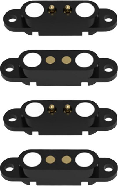 FRHY 2-polige magnetische Pogo-Pin-Steckverbinder, 2A, schwarz, präzisionsgefertigte federbelastete Steckverbinder für kabellose Ladegeräte und Elektronik-Projekte - Bild 1