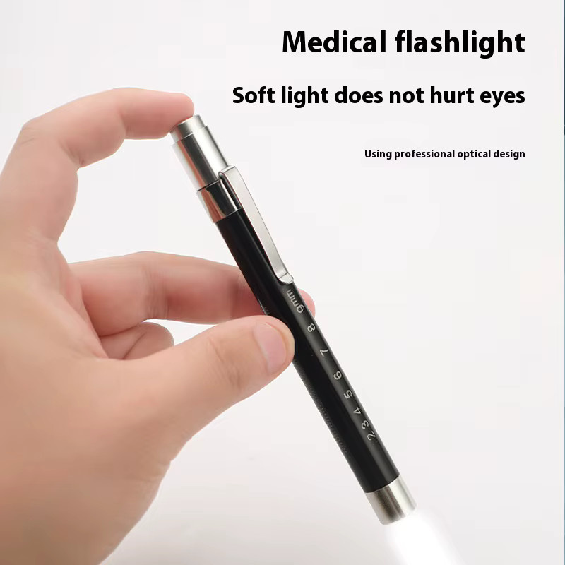 ESMARTER Mini-Taschenlampe mit medizinischem Stift, tragbare LED-Taschenlampe in Weiß mit gelbem Licht für Diagnose und Messungen - Bild 2