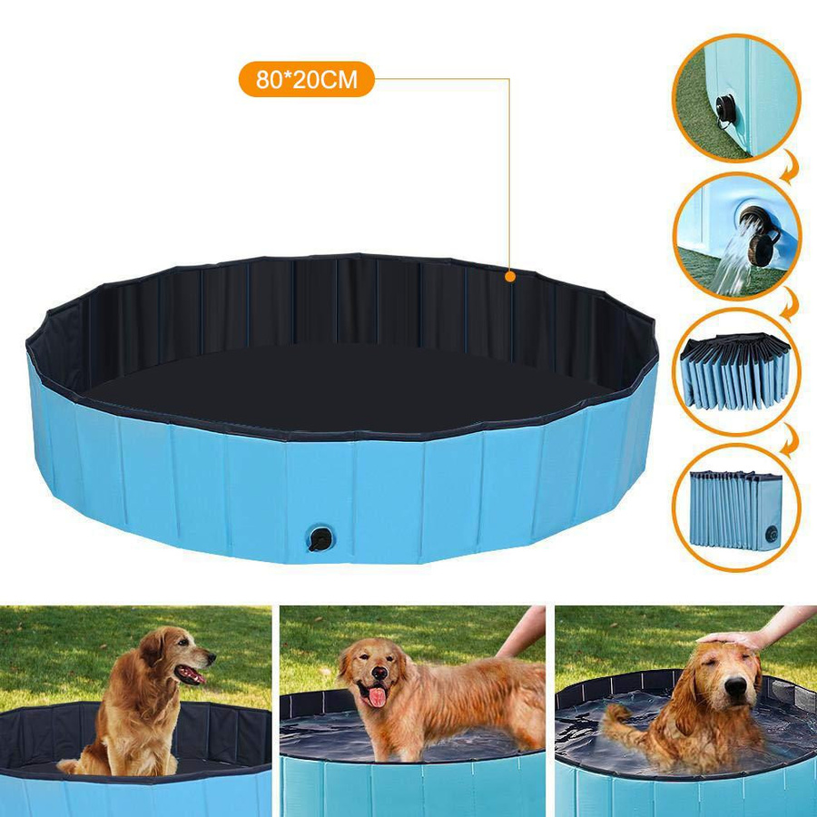 Faltbarer runder Kinderpool aus PVC in Blau von TOMTOP JMS, Durchmesser: 120 cm, Höhe: 30 cm - Bild 2