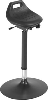 Bimos Industriestehhilfe 9454 mit PU-Sitz und Tellerfuß in Schwarz, Sitzhöhe: 650-850 mm - Bild 1