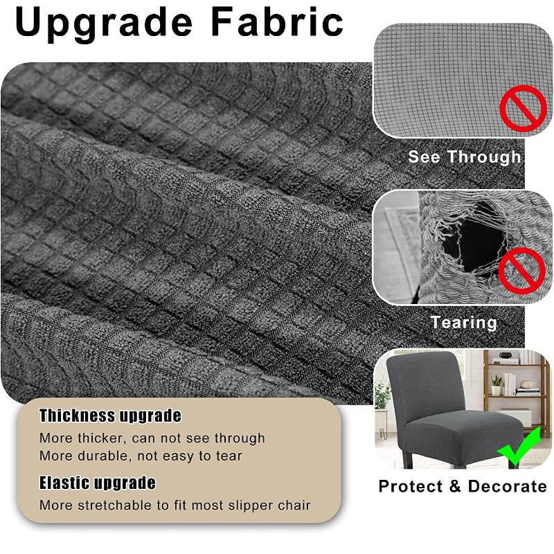 Yiran Furniture Armloser Stuhlbezug aus Jacquard-Stoff, dehnbarer Spandex-Überwurf für Akzentstühle und Hochzeitsstühle - Bild 4