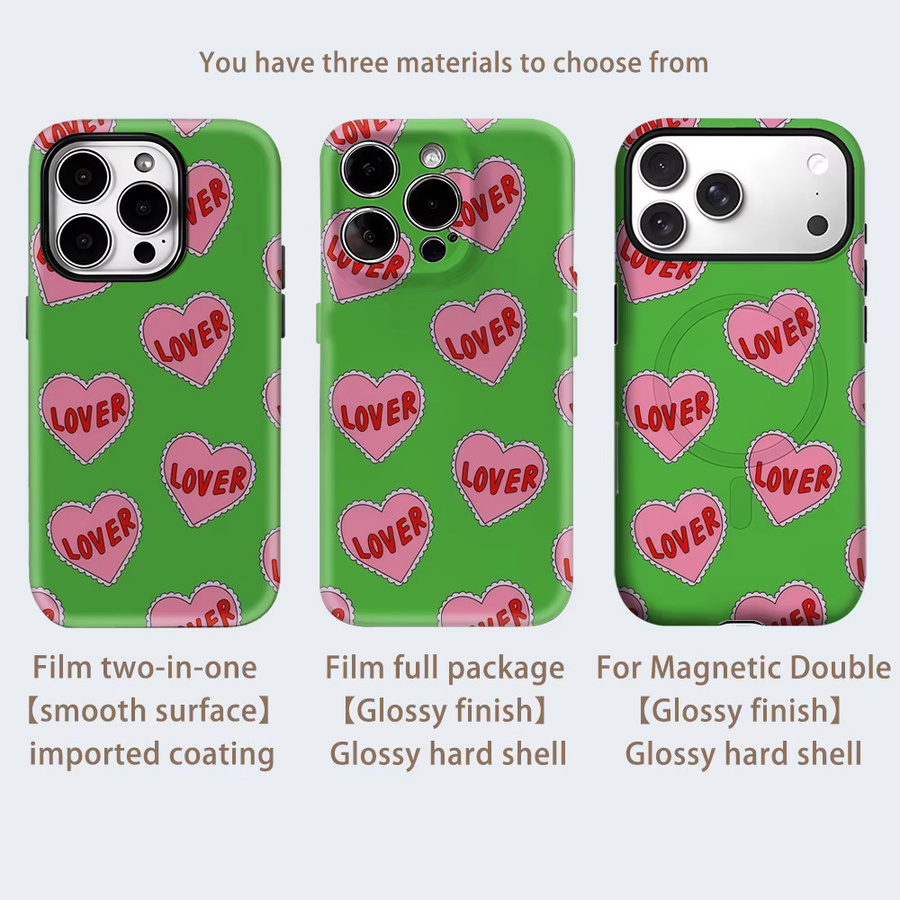 Potdemiel Handyhülle Liebhaber-Herzen für iPhone 17 16 15 14 13 Pro Max Plus mit magnetischer Einzel- und Doppelschicht-Robuste-Funktion - Bild 2