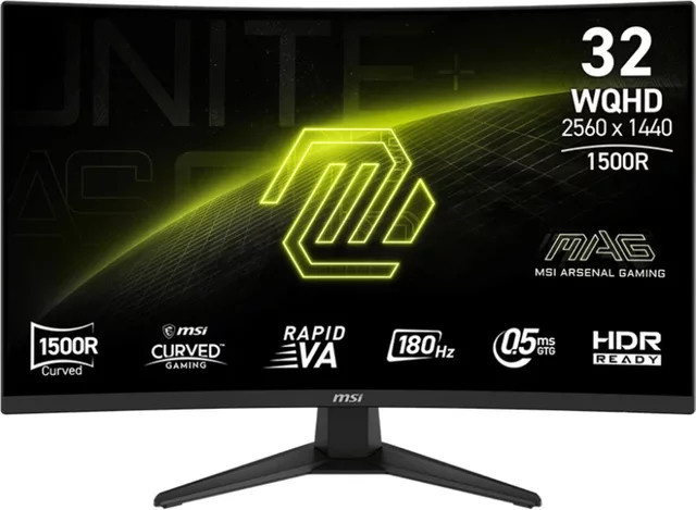 MSI MAG 321CQFDE E18 Gaming-Monitor, 81,3 cm (32 Zoll), gebogen, WQHD 2560 x 1440, 180 Hz, Rapid VA, Schwarz - Bild 3