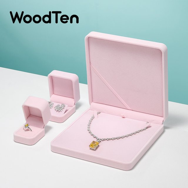 WoodTen Samt-Ringbox, rosa - Bild 1